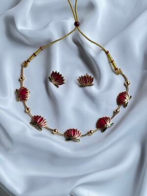 SE 158 B - PINK LOTUS NECKLACE