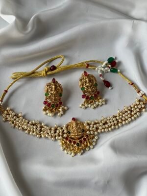 SR 103  PEARL NECKLACE WITH LAKSHMI LOCKET