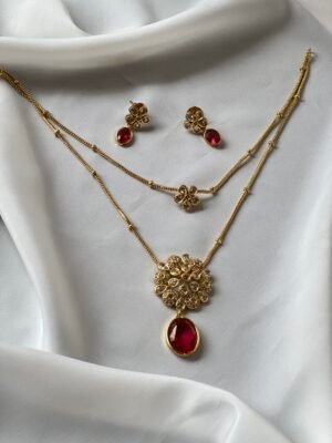 SR 135 SIMPLE  AD STONE PENDANT CHAIN